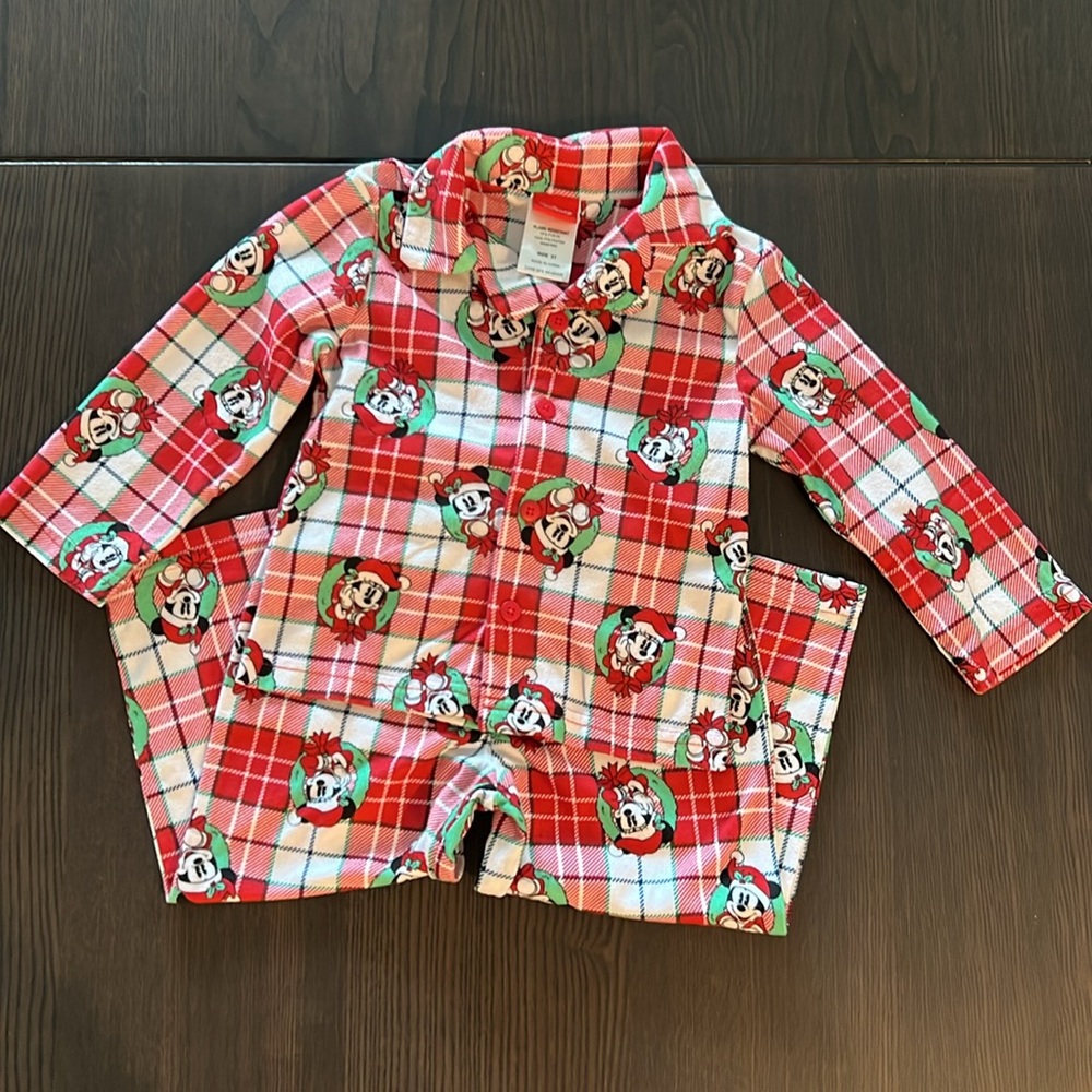 Disney Mickey Mouse Christmas Plaid Pajamas - Toddler 3T